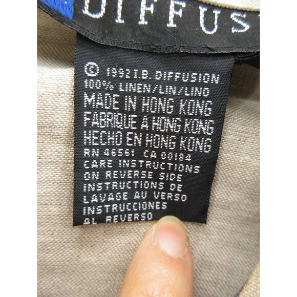 VINTAGE IB Diffusion Top 10 Linen Shirt Art Aztec Southwestern 90s * - Picture 12 of 13